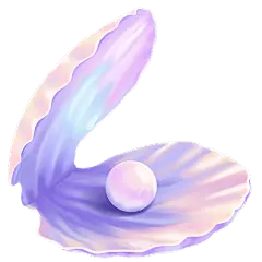 手绘海洋元素装饰贴纸-贝壳珍珠1