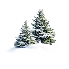 冬天通用写实落雪松树元素