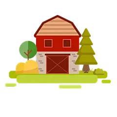 扁平-田园房屋建筑元素-SVG7