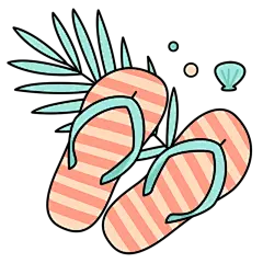 夏日通用海边沙滩度假插画元素