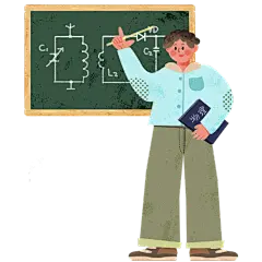 手绘-教师授课贴纸-物理老师