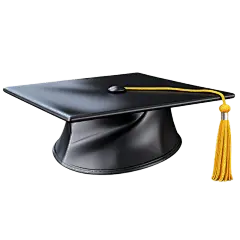 3D黑色学士帽贴纸