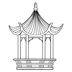 手绘-线条中式建筑元素
