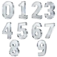 常规装饰系列3D风灰色玻璃艺术字元素组合