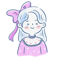 手绘-水彩简笔画少女人物插画8