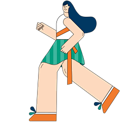 手绘夸张人物插画-女生