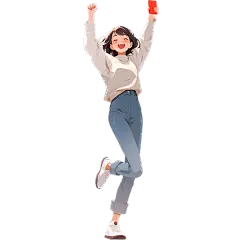 人物系列-通用-插画卡通人物女生贴纸