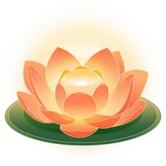 莲花灯元素古风贴纸