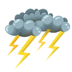 手绘-自然灾害元素-雷雨