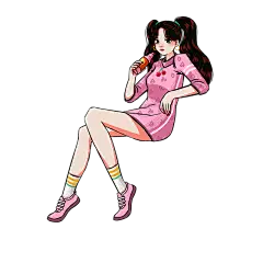 手绘-国潮风魅力人物元素贴纸