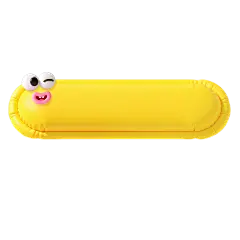 边框系列3D膨胀感黄色大眼睛拟人方框元素