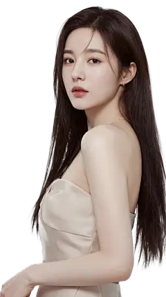 人物系列写实感散发长发美女半侧脸元素