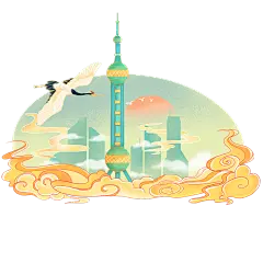 金边国潮风-城市建筑地标主题
