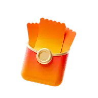 促销系列3D橙色红包优惠券边框元素