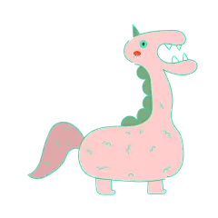 手绘-扁平撞色夸张恐龙动物元素2