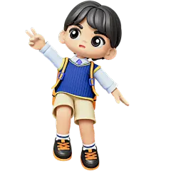 软3D可爱幼儿园小男孩人物贴纸