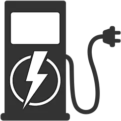 常规内容-交通系列扁平风黑色剪影充电站元素