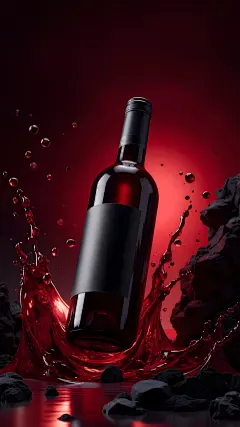 饮品系列时尚感水珠溅起红酒摄影海报背景