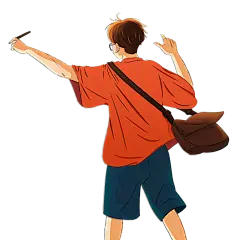 卡通感高考男生元素贴纸