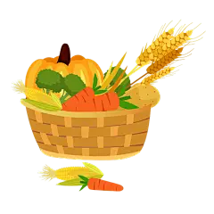 手绘秋季果蔬丰收 