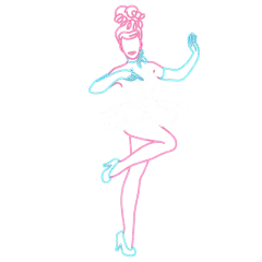 霓虹灯风人物贴纸-SVG10