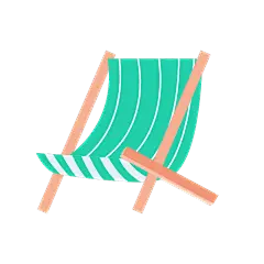 矢量风-扁平风手绘-躺椅