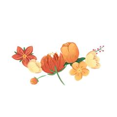 卡通感护士节花元素贴纸