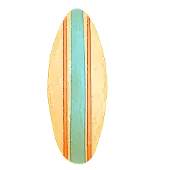 手绘-冲浪板健身元素贴纸5