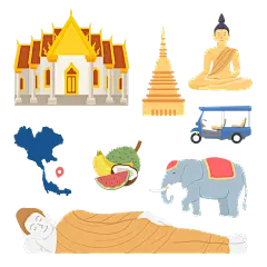 常规通用扁平印度旅游特色建筑贴纸元素素材