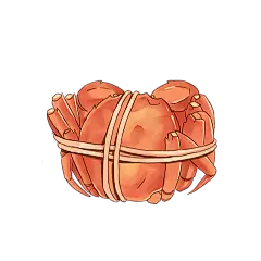 卡通感春节螃蟹元素贴纸