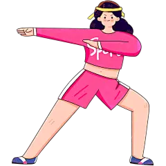 扁平化人物插画素材-奋斗女孩