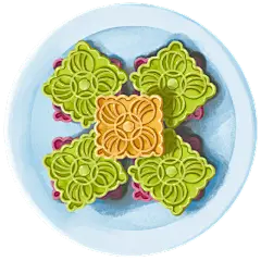 手绘重阳节糕点元素