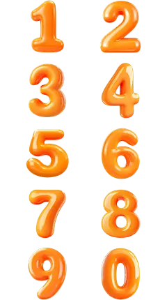 艺术字膨胀风数字系列