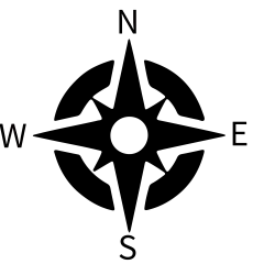 常规内容-图标系列简约风黑色指南针图标元素