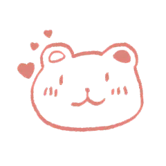 手绘-流行色元素贴纸-小熊