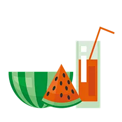 手绘-饮品元素贴纸SVG-西瓜汁