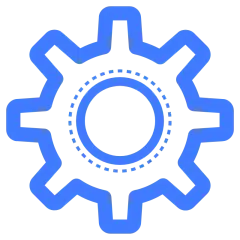 蓝色几何矢量齿轮工具元素