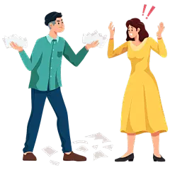 扁平-离婚吵架人物场景插画-SVG10