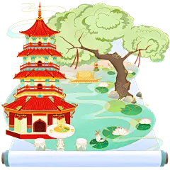 中国风-国潮园林画卷建筑元素2