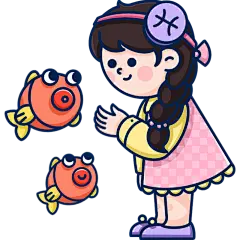 MBE风-十二星座幼儿插画-双鱼座