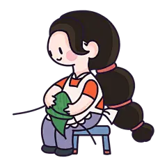 卡通感端午节女孩元素贴纸