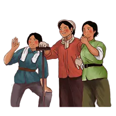卡通感劳动节人物元素贴纸