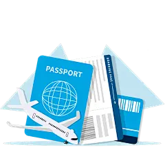 常规扁平飞行场景护照元素素材