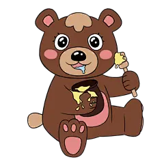 手绘-卡通风动物元素贴纸-熊