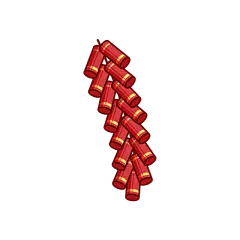 卡通感春节鞭炮元素贴纸