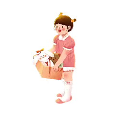 卡通感儿童节女孩元素贴纸