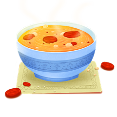 卡通感腊八节腊八粥元素贴纸