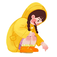 手绘风-人物贴纸-女孩
