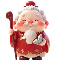 七夕情人节3D月老免抠元素