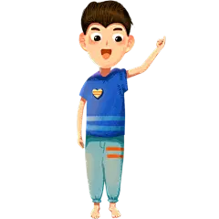 手绘卡通风人物插画-打招呼